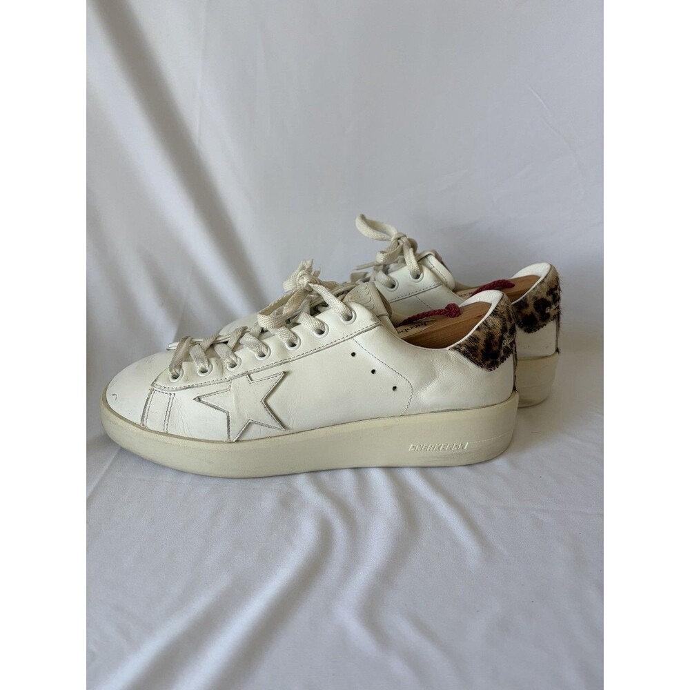 Golden Goose Hi Star Sneaker White/ Leopard Print Heel Tab Sz 38 (6.5-7 Women) - Picture 3 of 8